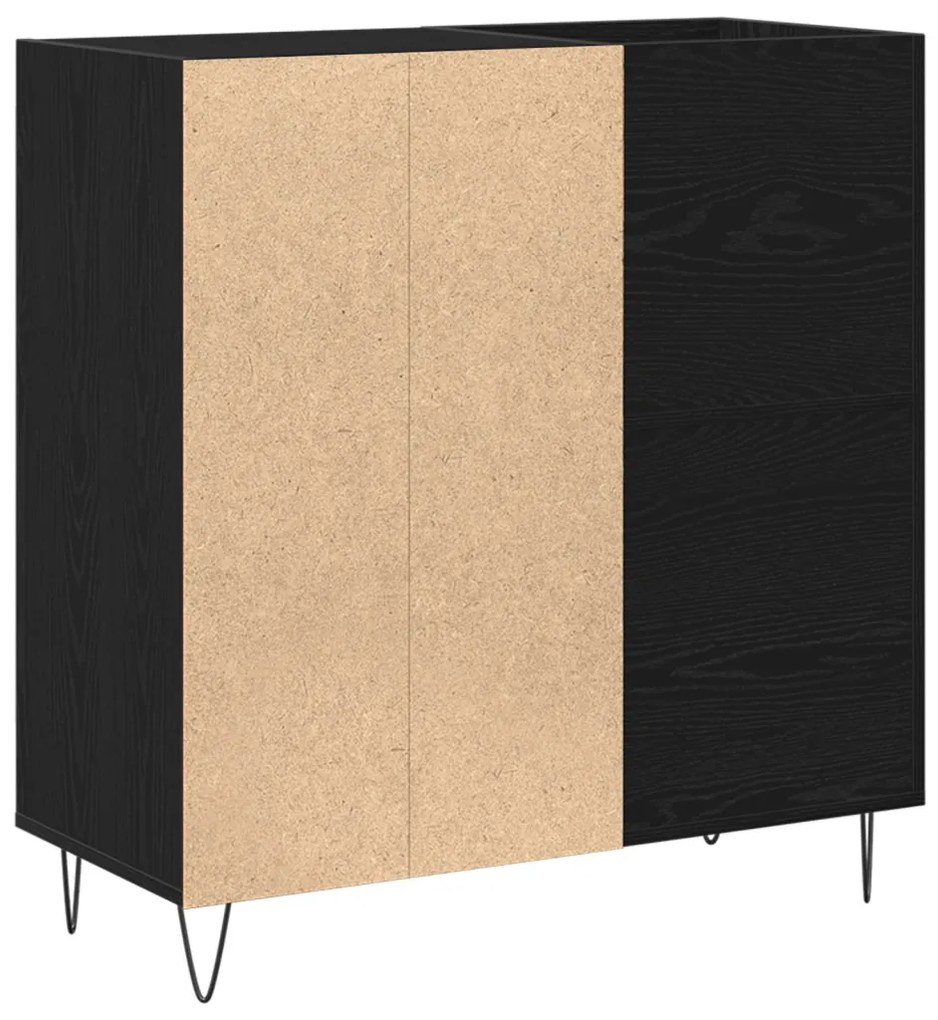 Rekord Szekrény Fekete Tölgy 84,5x38x90 cm Rétegelt Fa
