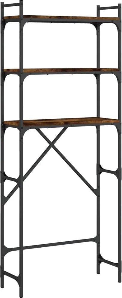 vidaXL füstös tölgy színű szerelt fa mosógéppolc 67 x 25 x 163 cm
