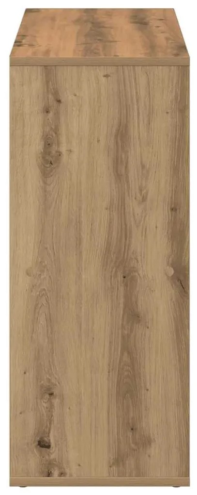 kézműves tölgy színű fa elválasztó könyvespolc 69,5x29x69,5 cm