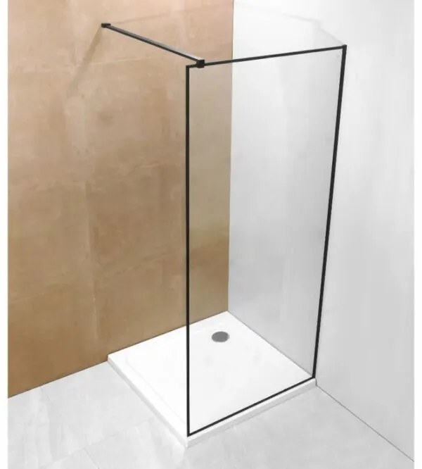 Blacky zuhanyfal fekete kerettel, A-20P-3, 120x190 cm