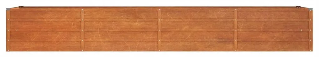 rozsda színű corten acél kerti magaságyás 320 x 80 x 45 cm