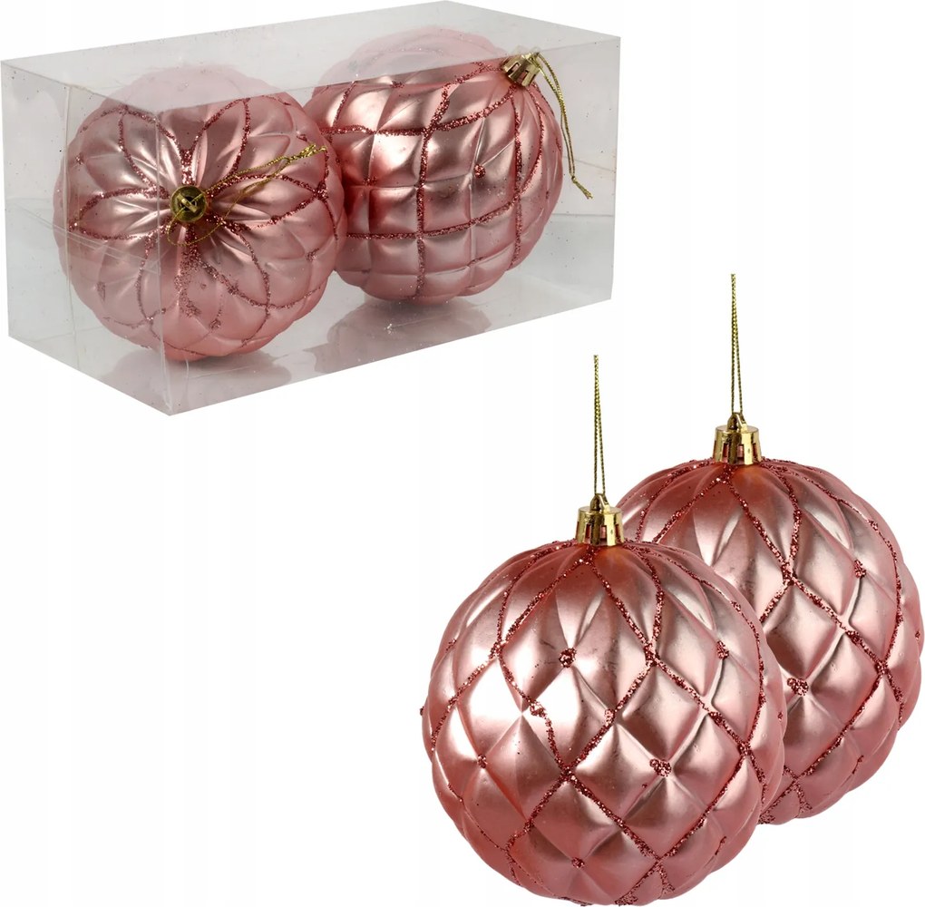 2 db-os műanyag gömb szett 10cm rózsaszín