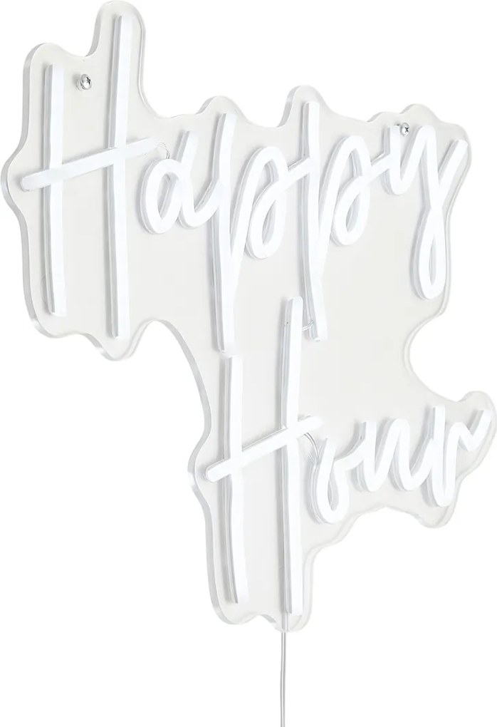Neon fali lámpa fehér LED-del - Happy Hour