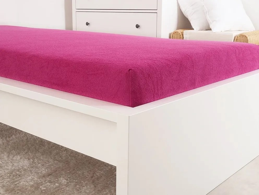Frottír lepedő kiságyba EXCLUSIVE 70x140 cm bíbor