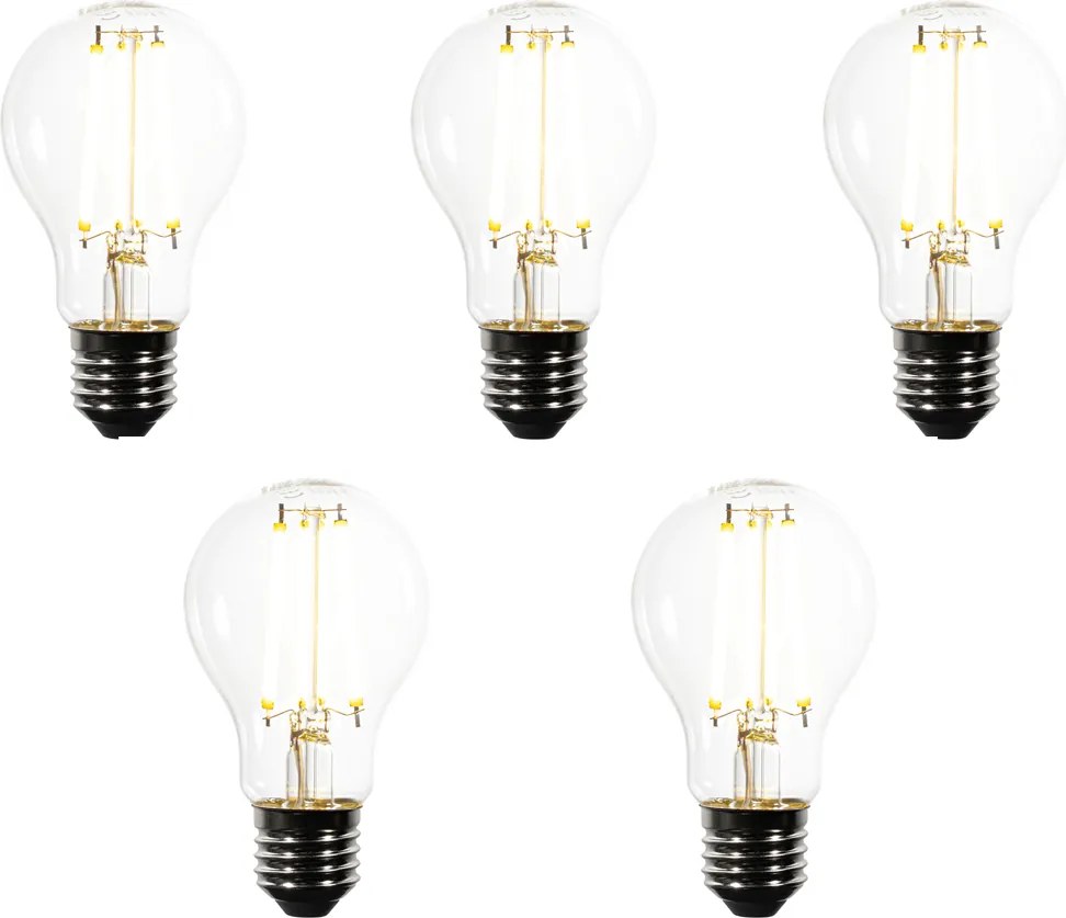 5 darabos E27 szabályozható LED izzó készlet A60 átlátszó 7,2W 1521lm 3000K