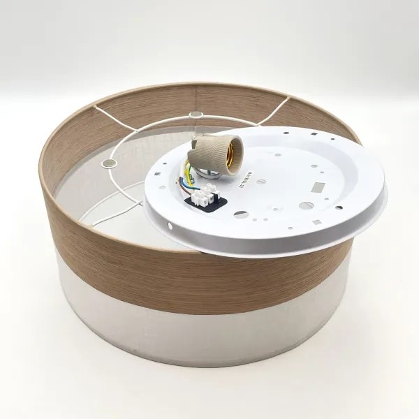 Mennyezeti lámpa SIRJA WOOD 1xE27/15W/230V átm. 35 cm fehér/tölgy