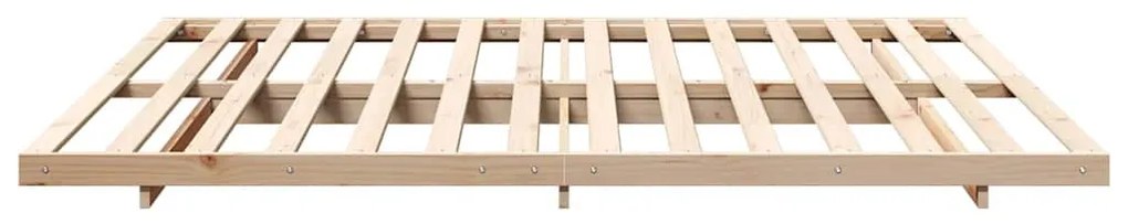 Földi ágykeret Barna 200 x 200 cm Tömör fenyőfa
