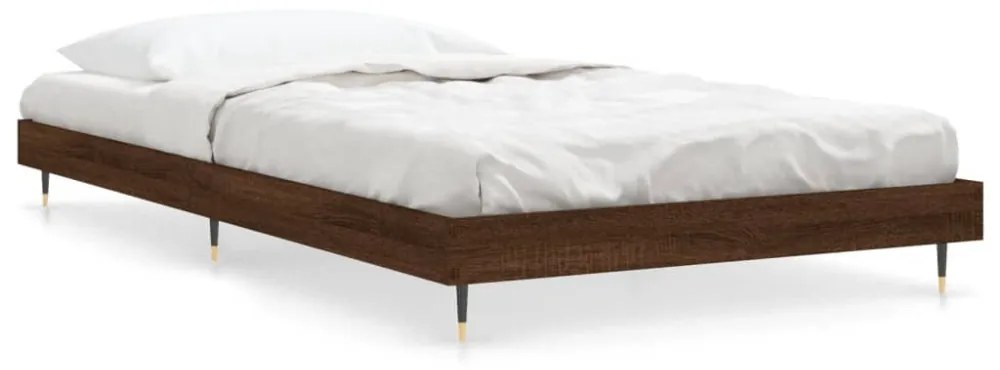 barna tölgy színű szerelt fa ágykeret matrac nélkül 90x190 cm