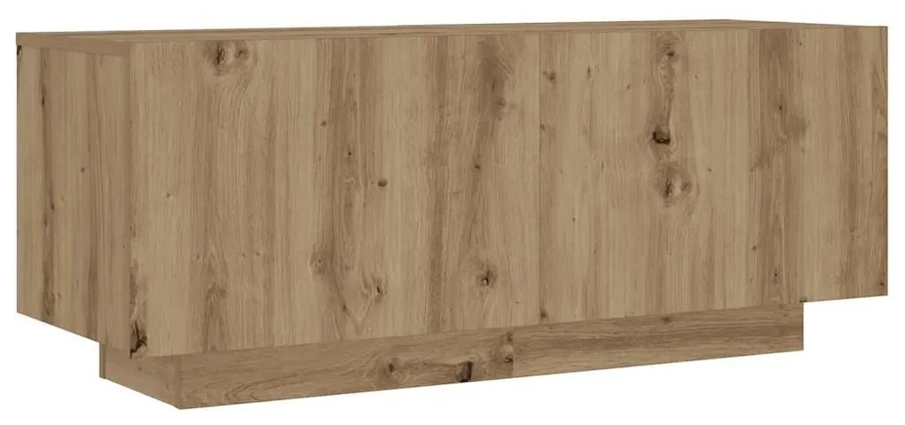 kézműves tölgy színű szerelt fa TV-szekrény 100 x 35 x 40 cm