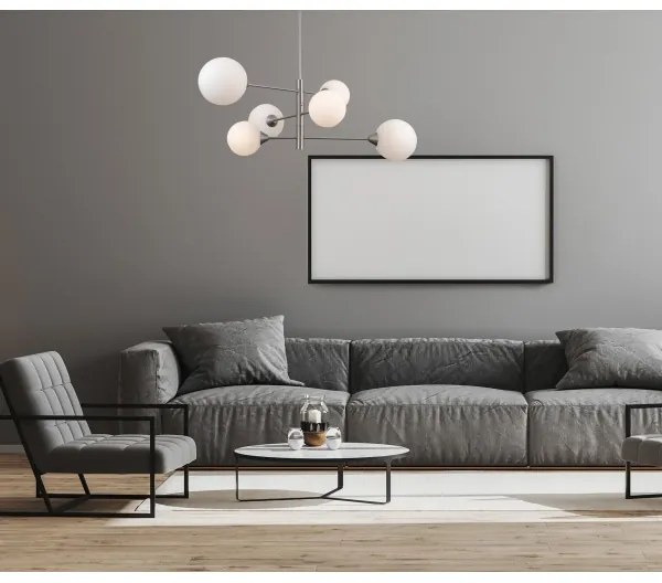 ITALUX PND-55342-6-SN - EVORA 6xG9/5W/230V mennyezeti lámpa, nikkel