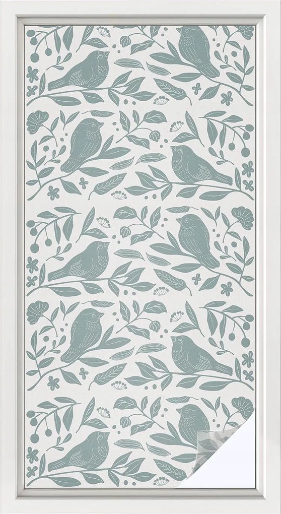 Öntapadós ablak furnér, amely biztosítja a madár motívum magánéletét 50x100