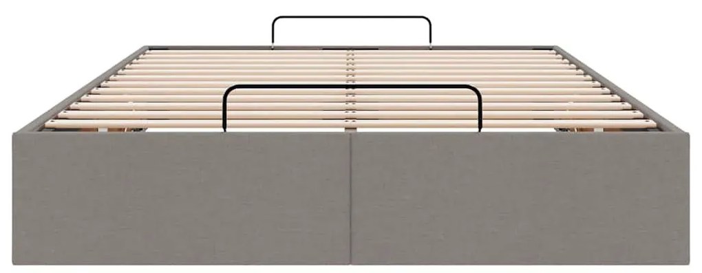 Ottomán tópszínű szövet ágykeret matrac nélkül 120x200 cm