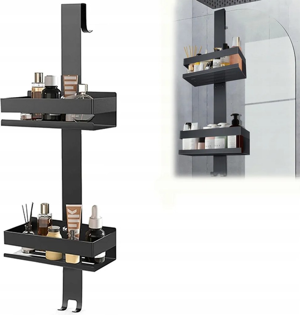 2DB Fürdőszobai Zuhanypolc Akasztós 304 Acél Akasztós Kosár