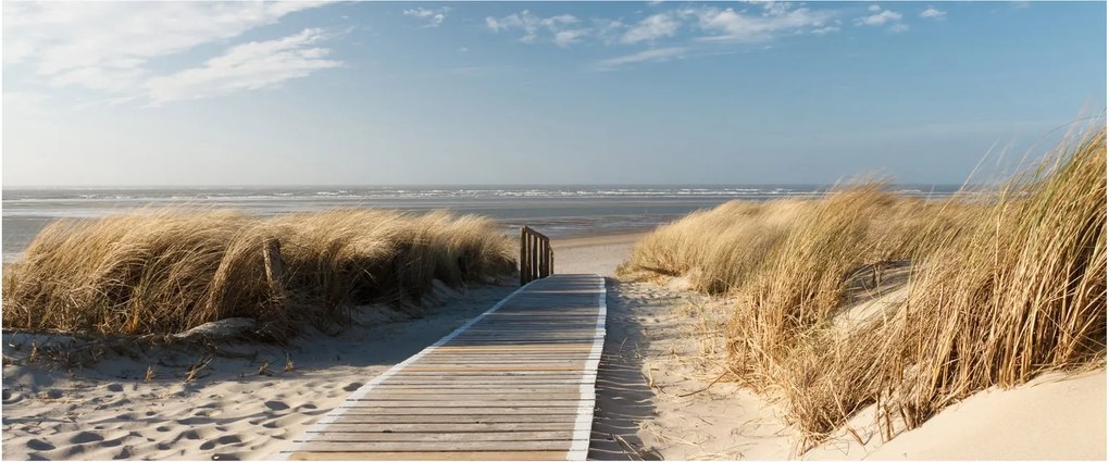 Kép - Homokos strand Langeoog szigetén, Németországban (120x50 cm)