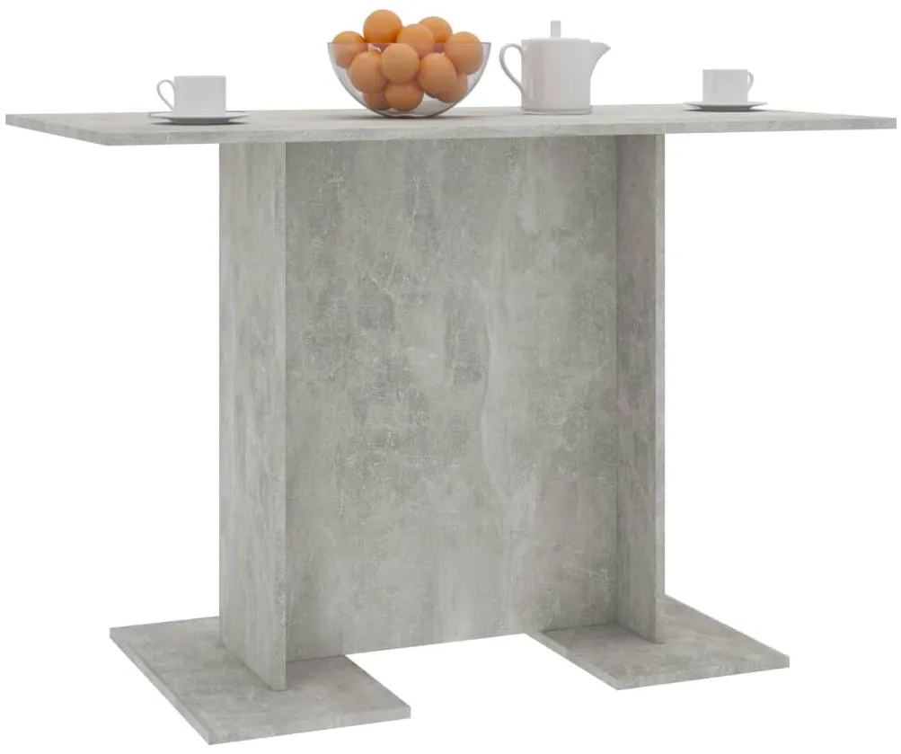 Betonszürke szerelt fa étkezőasztal 110 x 60 x 75 cm