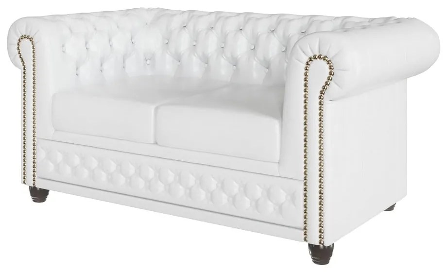 Fehér bőrutánzat kanapé 148 cm York – Ropez