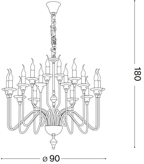 Ideal Lux - Csillár láncon ARTU 16xE14/40W/230V átm. 90 cm króm