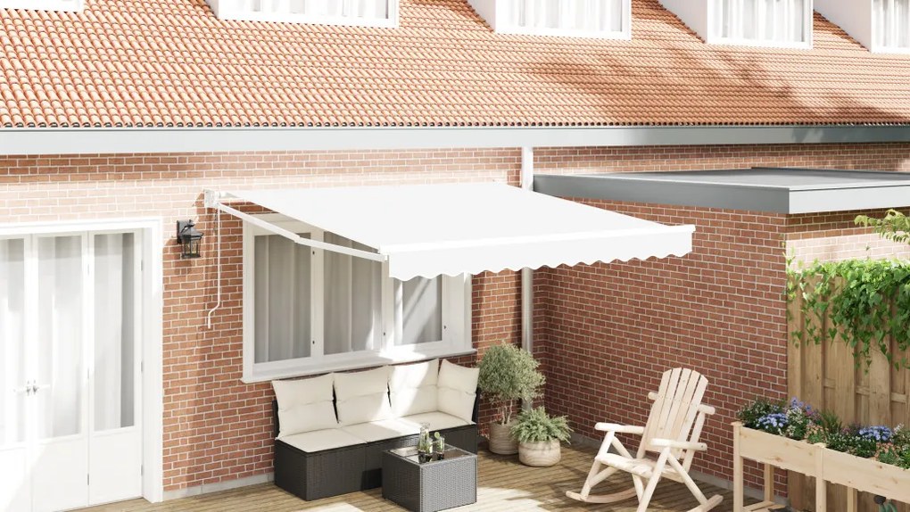 Automatikus Behúzható Napellenző Fehér 300x250 cm