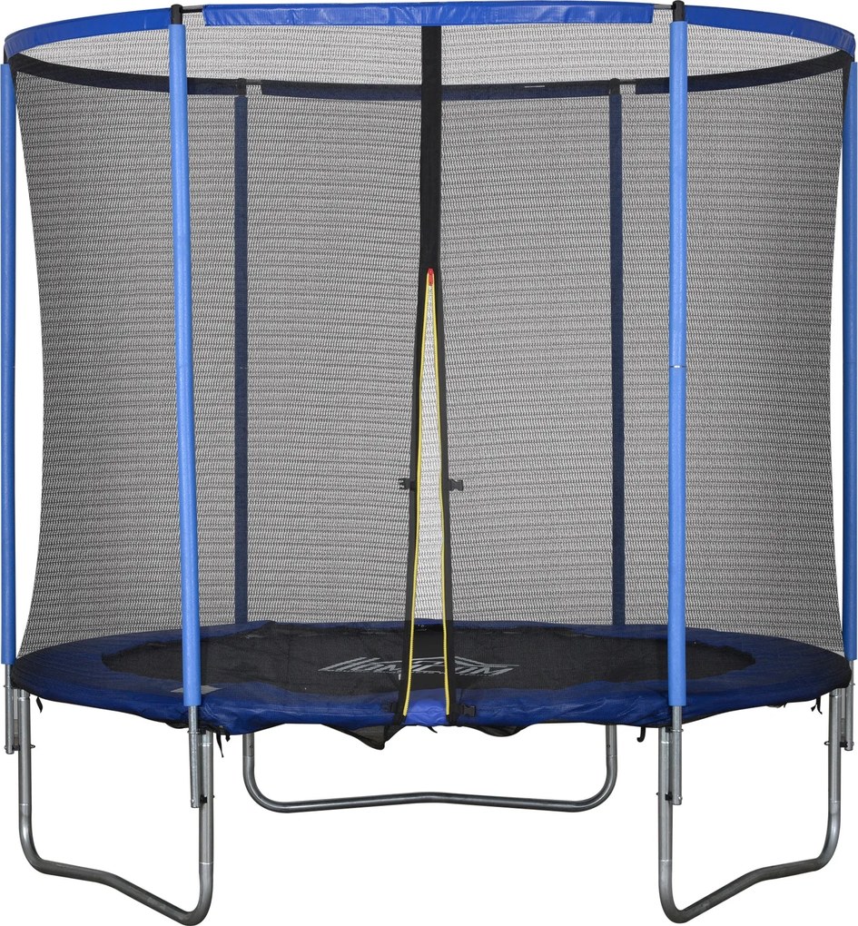 HOMCOM Trambulin Biztonsági Hálóval - Kerti Trambulin Beltéri és Kültéri Használatra - Fitnesz Trambulin Gyerekeknek és Felnőtteknek - Acél Kék+Fekete