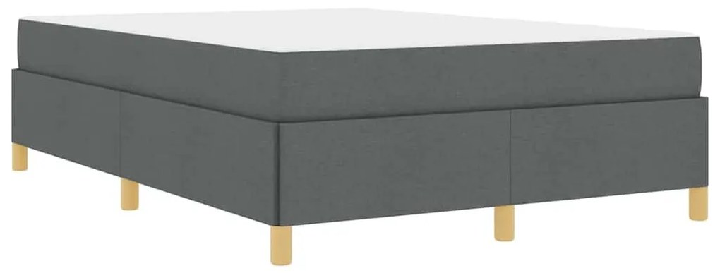 Boxrugós ágy matracmal Sötétszürke és Fehér 160 x 200 cm szövet