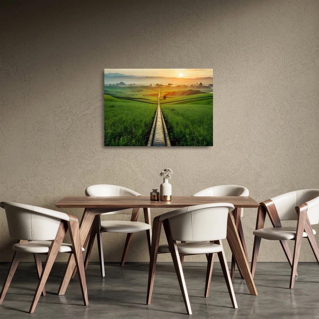 Üveg kép - Napfelkelte a völgy felett (70x50 cm)