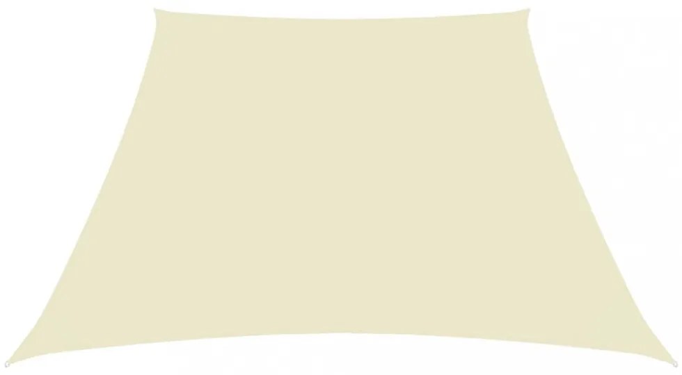 krémszínű trapéz alakú oxford-szövet napvitorla 3/5 x 4 m