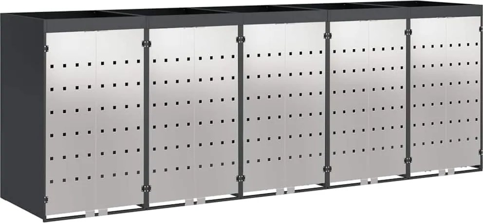 vidaXL Gurulós kuka tároló 3 kukához Antracit 340 x 77.5 x 115.5 cm