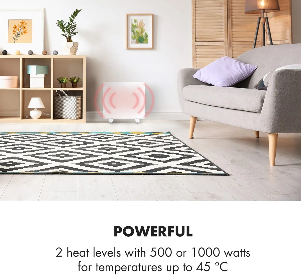 Klarstein Bornholm Single Smart, konvektor, 1000 W, vezérlés applikáción keresztül, fehér