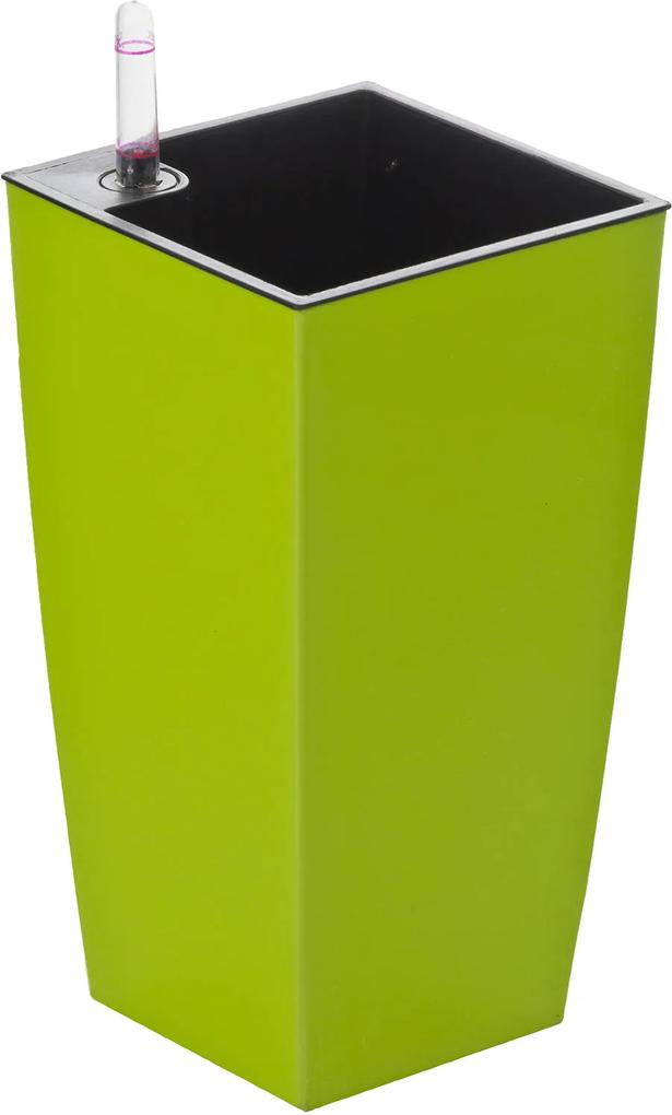 G21 Linea mini önöntöző kaspó, zöld, 26 cm