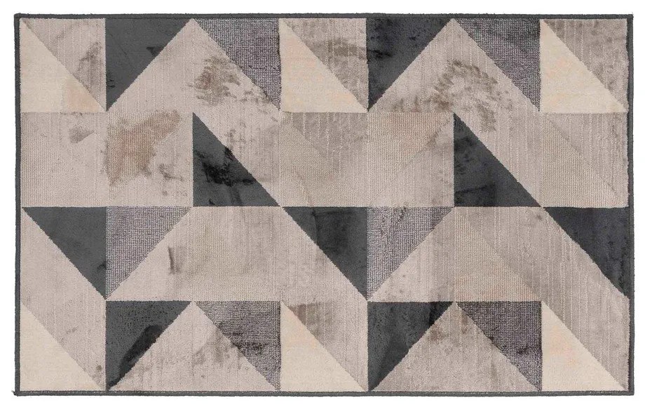Szürke-bézs pamutkeverék szőnyeg 68x110 cm Graphic – douceur d'intérieur