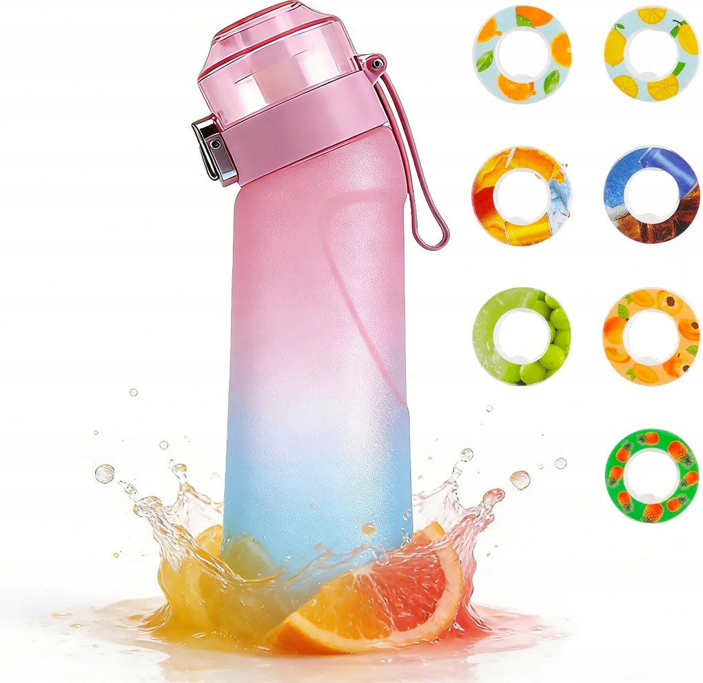 Ízesített 650 ml-es vizes palack 7 kapszulával Cukor- és kalóriamentes