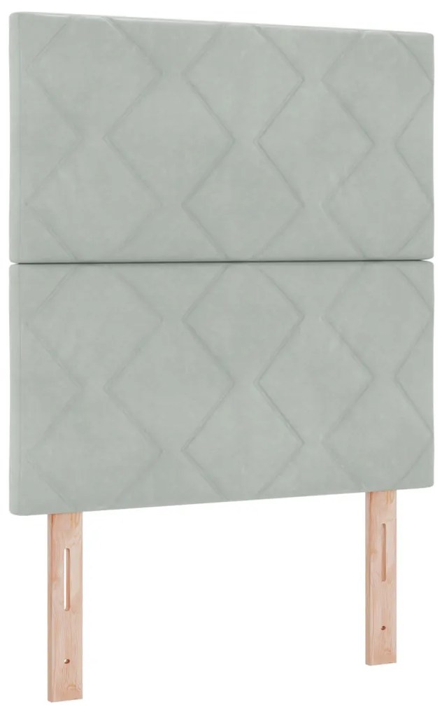 Boxspring Ágy Matrac Közép Szürke 80x200 cm Bársony