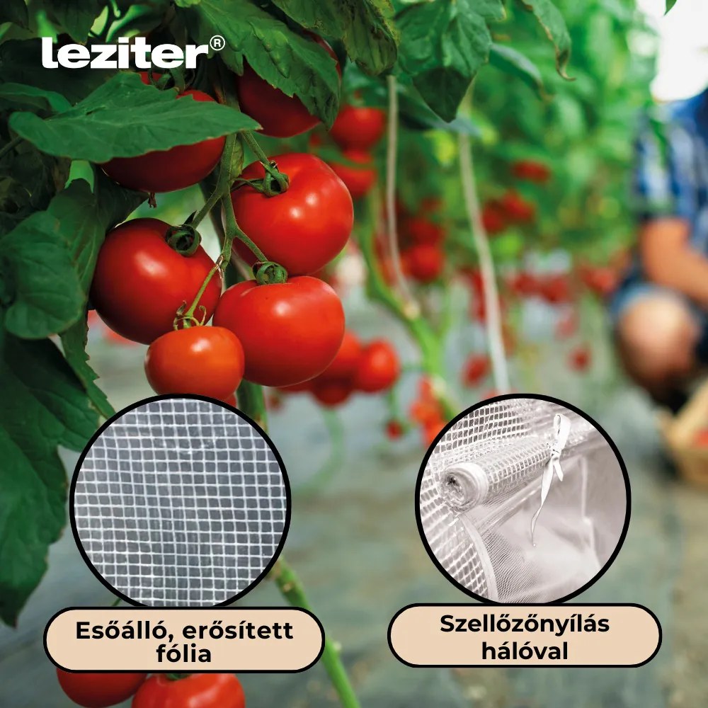 Fóliasátor 200x300x600 cm erősített vázzal+fólia fehér