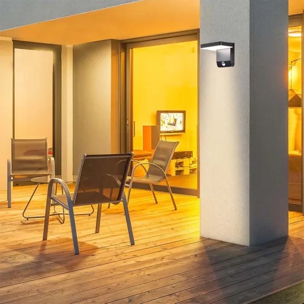 LED kültéri fali lámpa szenzorral LED/17W/230V 4000K fekete