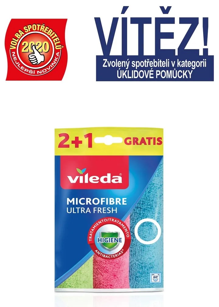 Vileda Ultra Fresh mikroszálas törlőkendő 2+1 db