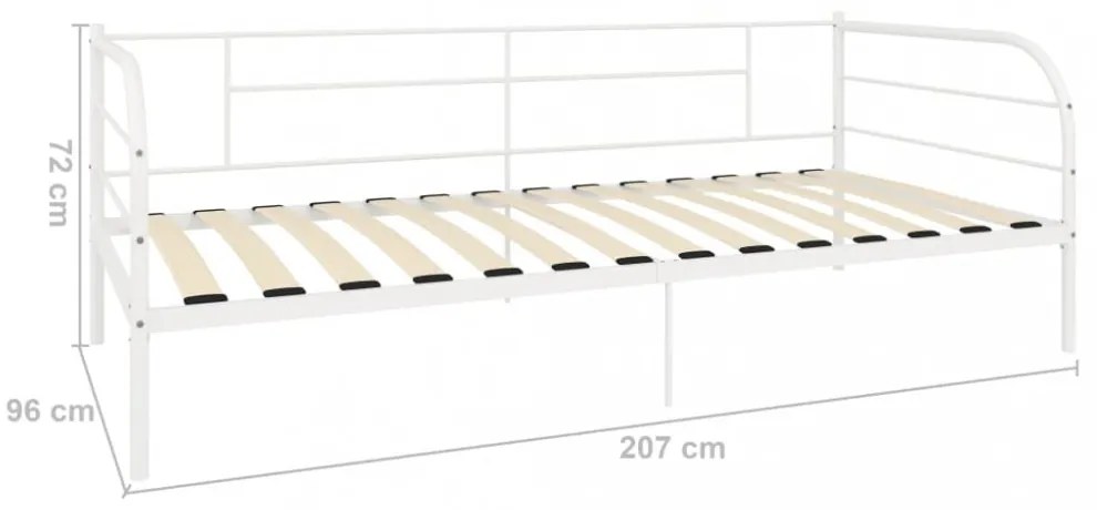 fehér fém kanapéágy-keret 90 x 200 cm