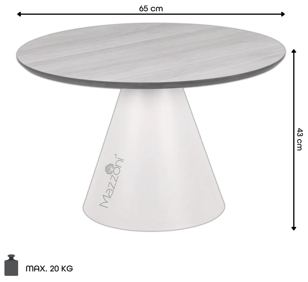 MAZZONI EXPORT BOSCO Természetes Tölgy/fekete láb - KEREK DOHÁNYZÓASZTAL 65 cm DOHÁNYZÓASZTAL FURNÉR