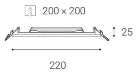 LED2 - LED Fürdőszobai beépíthető lámpa SLIM LED/20W/230V IP43 CRI 90