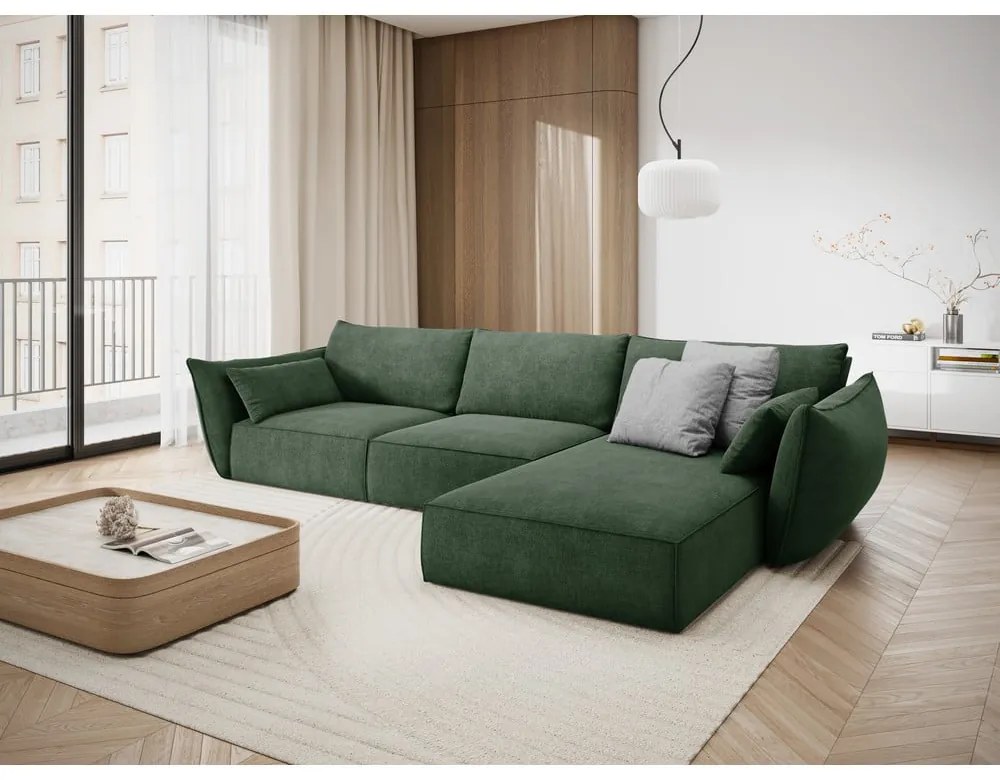 Sötétzöld sarokkanapé (jobb oldali) Vanda – Mazzini Sofas