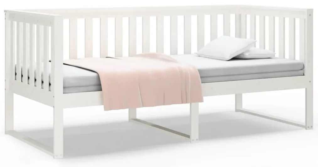 kanapéágy ágy matrac fehér 100x200 cm tömör fa fenyőfa