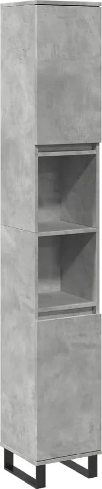 vidaXL betonszürke szerelt fa fürdőszobaszekrény 30 x 30 x 190 cm