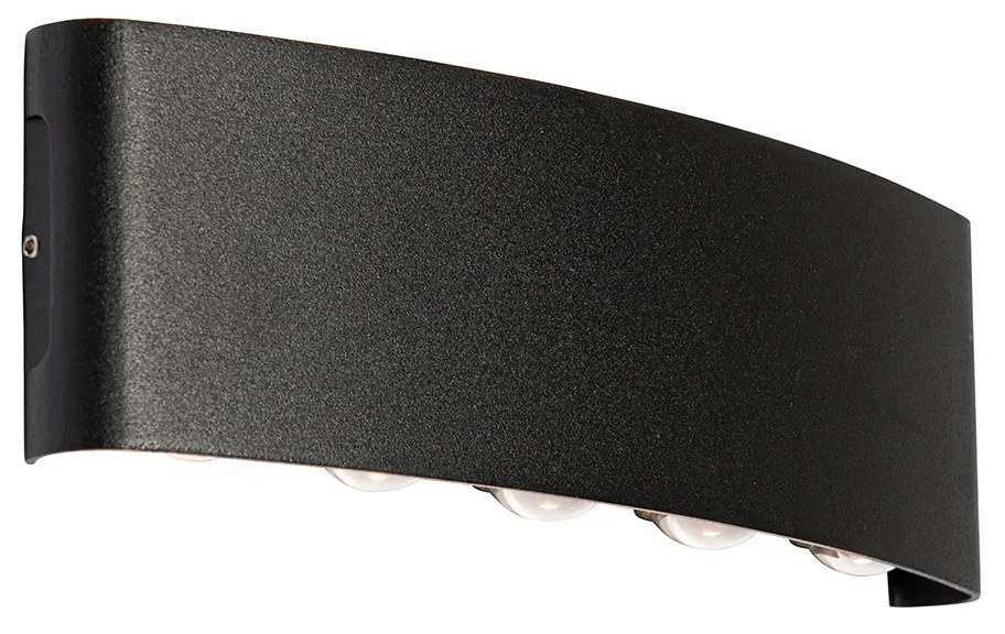 Kültéri fali lámpa fekete LED-del, 10-lámpás IP54 - Silly
