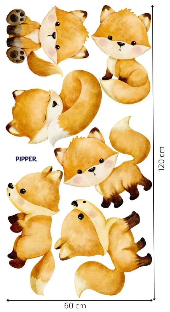PIPPER. Textil falmatrica "Rókák"