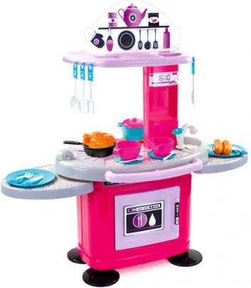 MOCHTOYS játékkonyha konyhapulttal és kiegészítőkkel 78cm - Rózsaszín