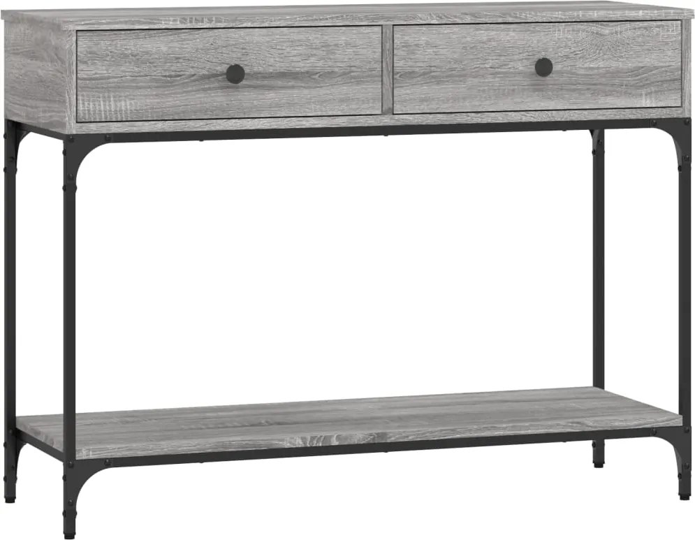 vidaXL szürke sonoma színű szerelt fa konzolasztal 100 x 34,5 x 75 cm