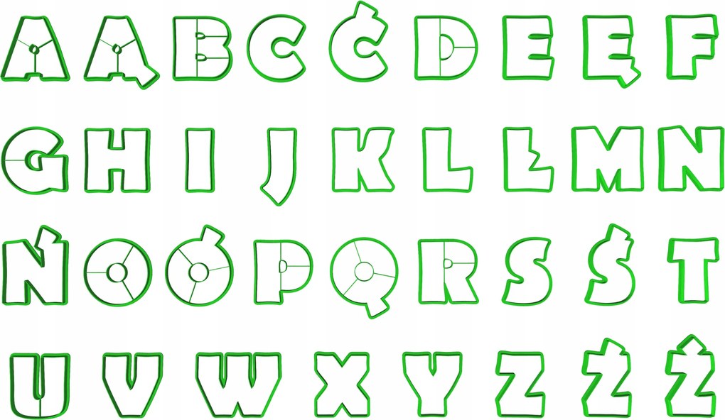 Formák Oktató lyukasztók Ábécé szett 8cm