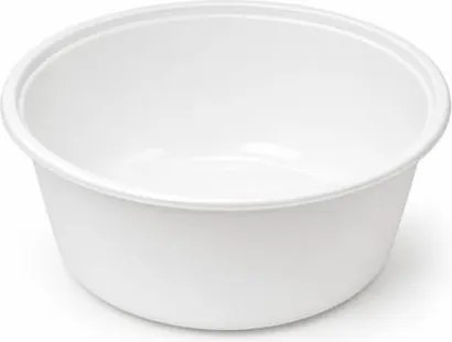 Műanyag leveses tányér, tetőzhető, 750 ml, 50 db, fehér (KHMU336)