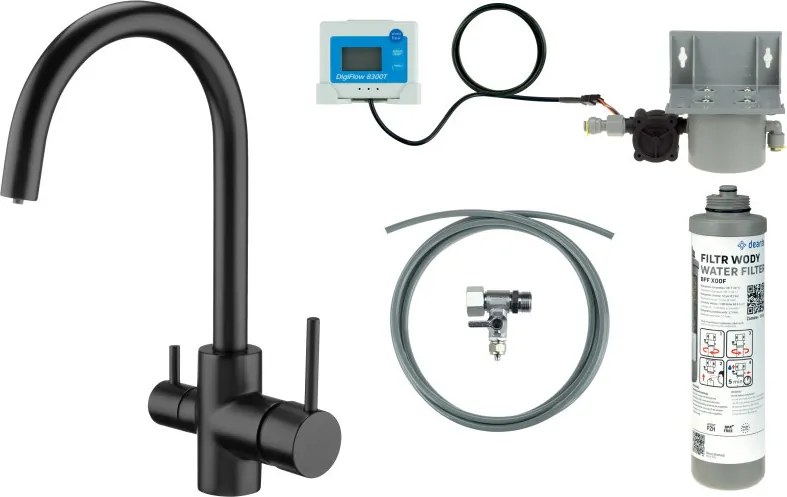 DEANTE NERO_mosogató csaptelep vízszűrő készlettel