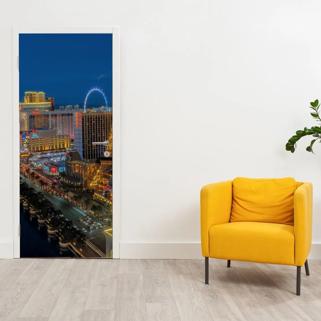 Fotótapéta ajtóra - Éjszakai Las Vegas (95x205cm)