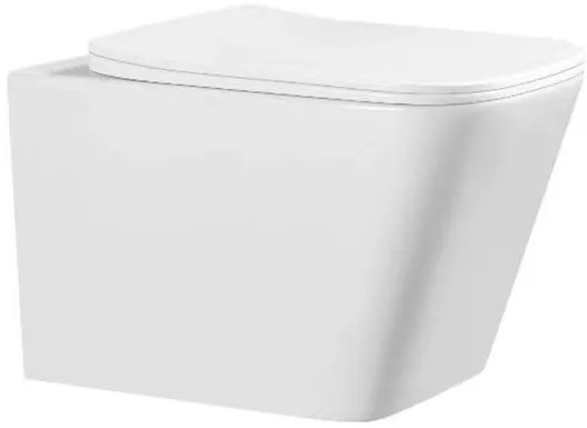 Eros ES QUADRO fali wc - ülőkével komplett - perem nélküli öblítés - 49,5 cm